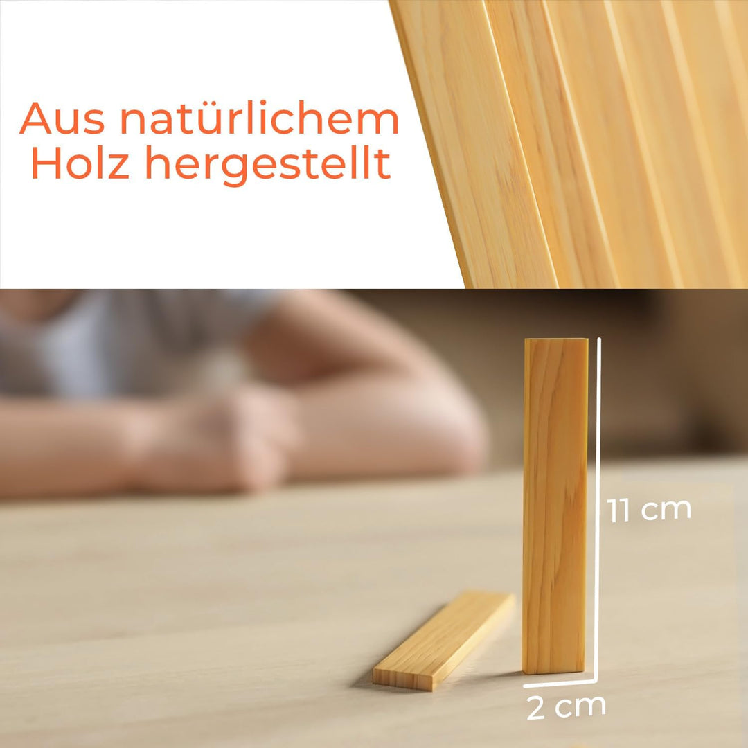 ROXPLE Holzbausteine Natur 2OO Stück, Montessori Spielzeug für Kinder ab 3 Jahren, Klötzchen zum Bas