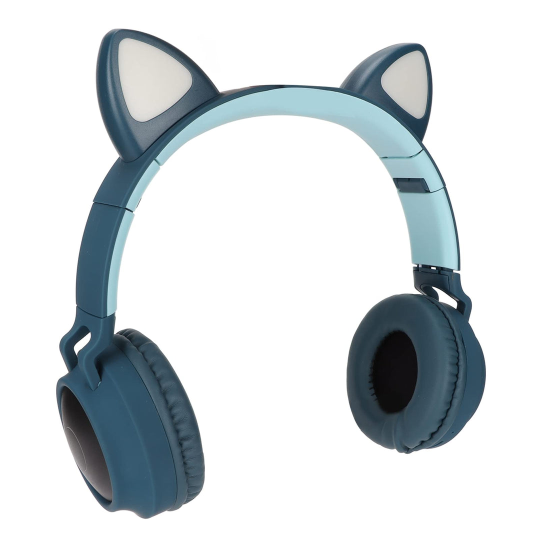 Cat Ear Kopfhörer, Wireless 5.0 Gaming Headset Tragbarer Faltbarer Stereo Over Ear Kopfhörer mit LED