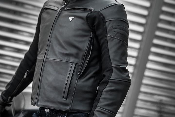 SHIMA SHADOW TFL Motorradjacke Herren | Premium Biker-Lederjacke Belüftet mit CE Rücken, Schulter un
