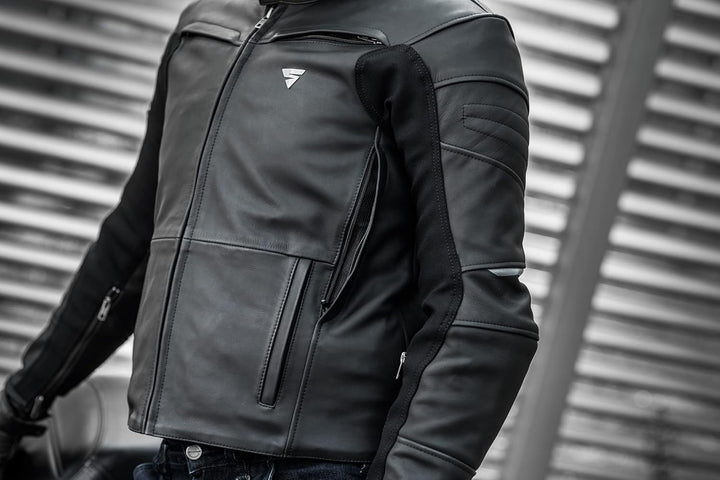 SHIMA SHADOW TFL Motorradjacke Herren | Premium Biker-Lederjacke Belüftet mit CE Rücken, Schulter un