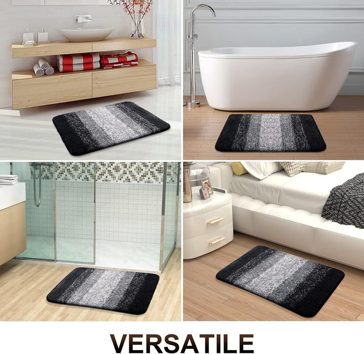 Homaxy Weich Badezimmerteppich 51x76 cm, rutschfest waschbar Badematte Flauschige Hochflor Badteppic