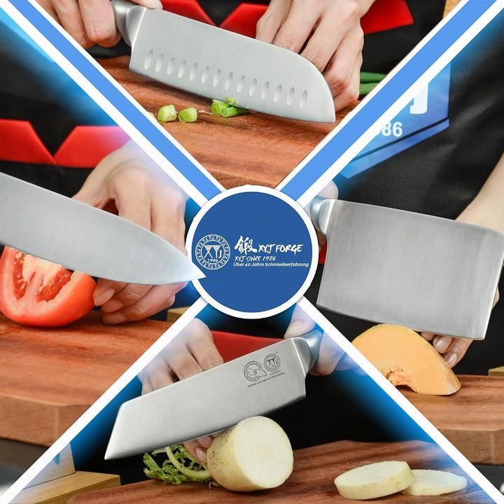 XYJ Professionelle Messersätze mit Rolltasche für Meisterköche Japanische Küchenmesser Fleischbeil S