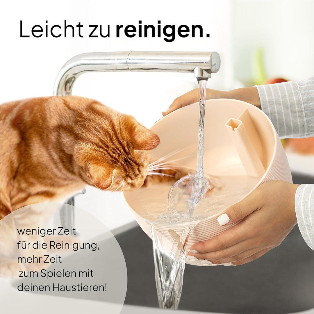 Pretty Paw© Katzenbrunnen [NEUEINFÜHRUNG] Super leiser, BPA-freier 2.5L Trinkbrunnen für Katze mit L