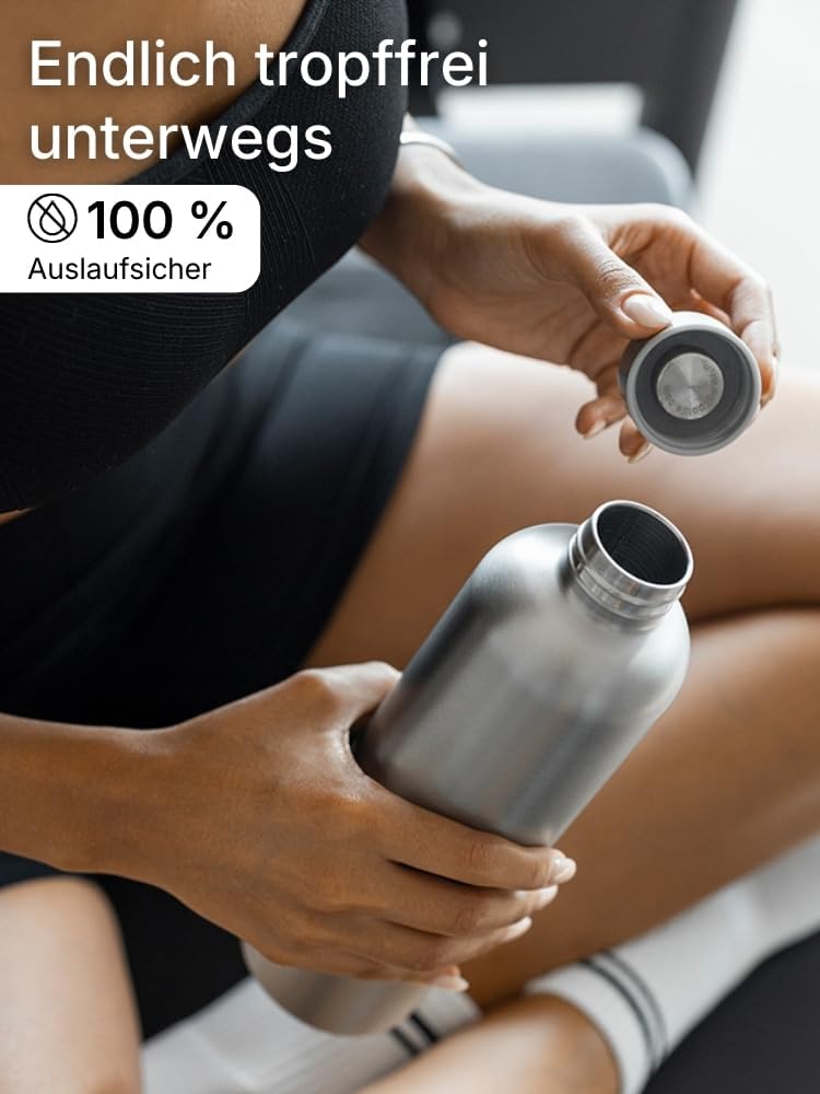 spottle Edelstahl Trinkflasche 750ml – Thermosflasche aus Metall, doppelwandig, vakuumisoliert, Kohl