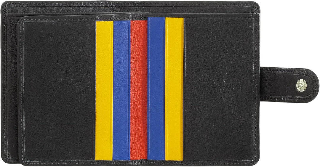 DUDU Damen Geldbörse aus echtes Leder, kleines Leder RFID-Kartenetui mit Reissverschluss, Münzfach,