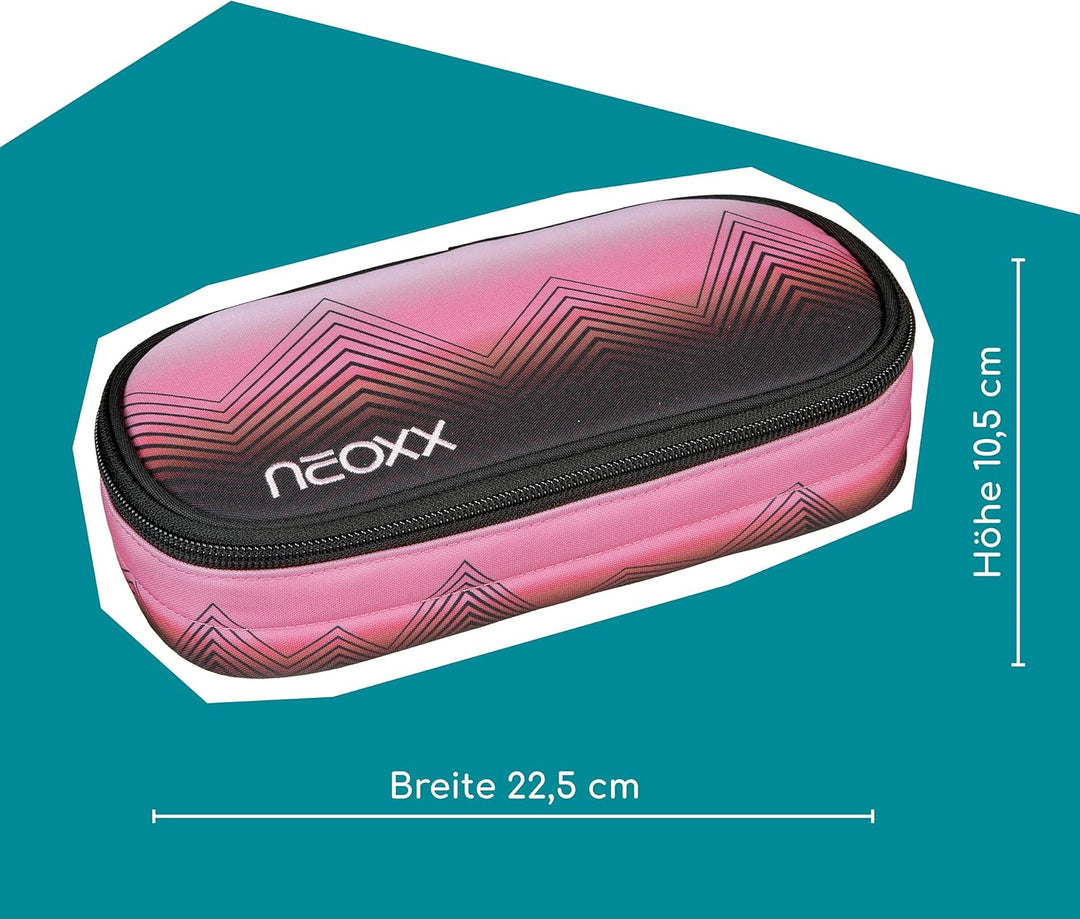 neoxx - Jump Schlamperbox - Recycelte PET-Flaschen, Hauptfach mit Reissverschluss, 10 Stifteschlaufe