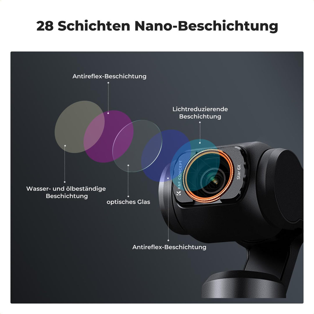 K&F Concept OSMO Pocket 3 6X Stern Filter, Magnetischer Effekt Filter kompatibel mit DJI OSMO Pocket