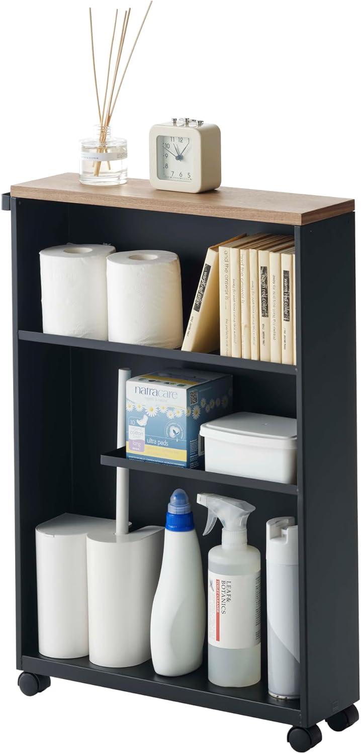 Semi-Closed storage cart - Tower - black Schwarz, Schwarz