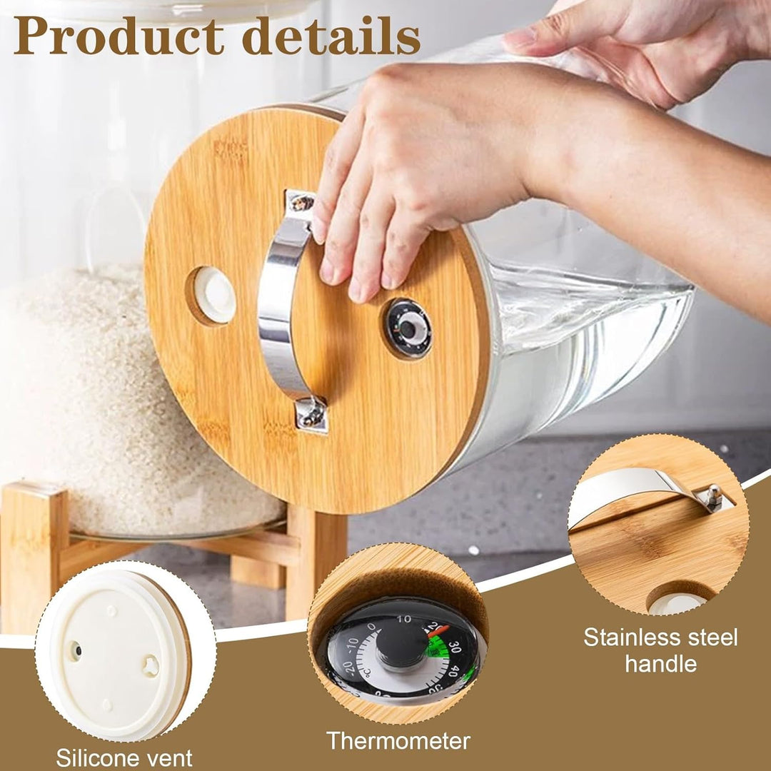 Reisspender, Müslispender Glas, Vorratsdosen Glas mit Deckel, Lebensmittelspender mit Glas Messbeche