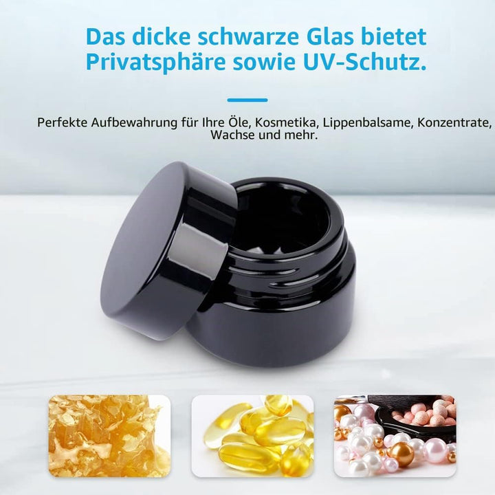 MOFIST 5 g dicke, schwarze UV-Schutz, kleine Gläser mit Deckel, 5 ml, Konzentrat, Gläser für luftdic