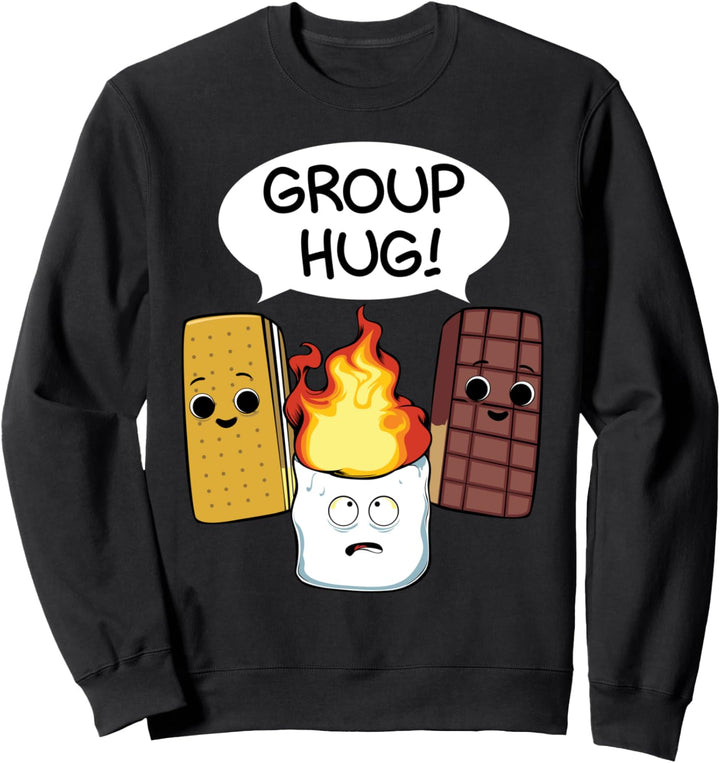 Group Hug Marshmallow Cracker Smore Camping Campfire Travel Sweatshirt