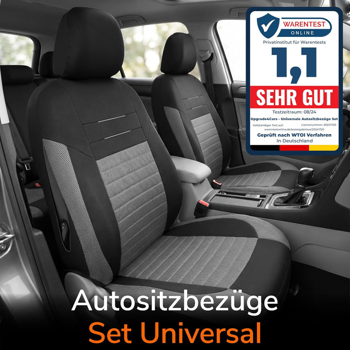 Upgrade4cars Autositzbezüge Set Universal Version 2026 | Auto-Schonbezüge für die Vordersitze & Rück