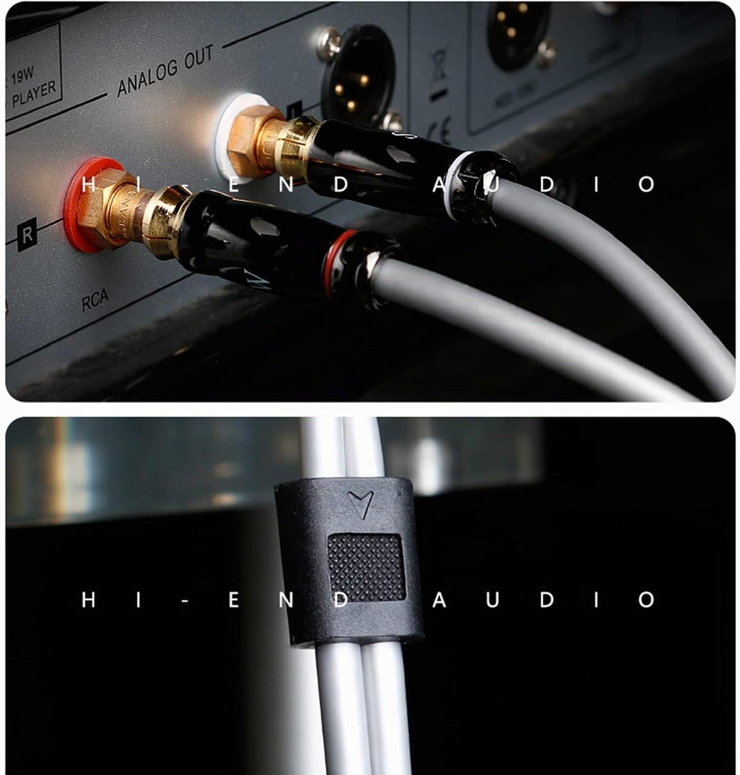 SKW Cinch Audio Kabel Set 2RCA Stecker Auf 2RCA Stecker HiFi Chinch RCA Kabel (1M,Grau) 1M Entry lev