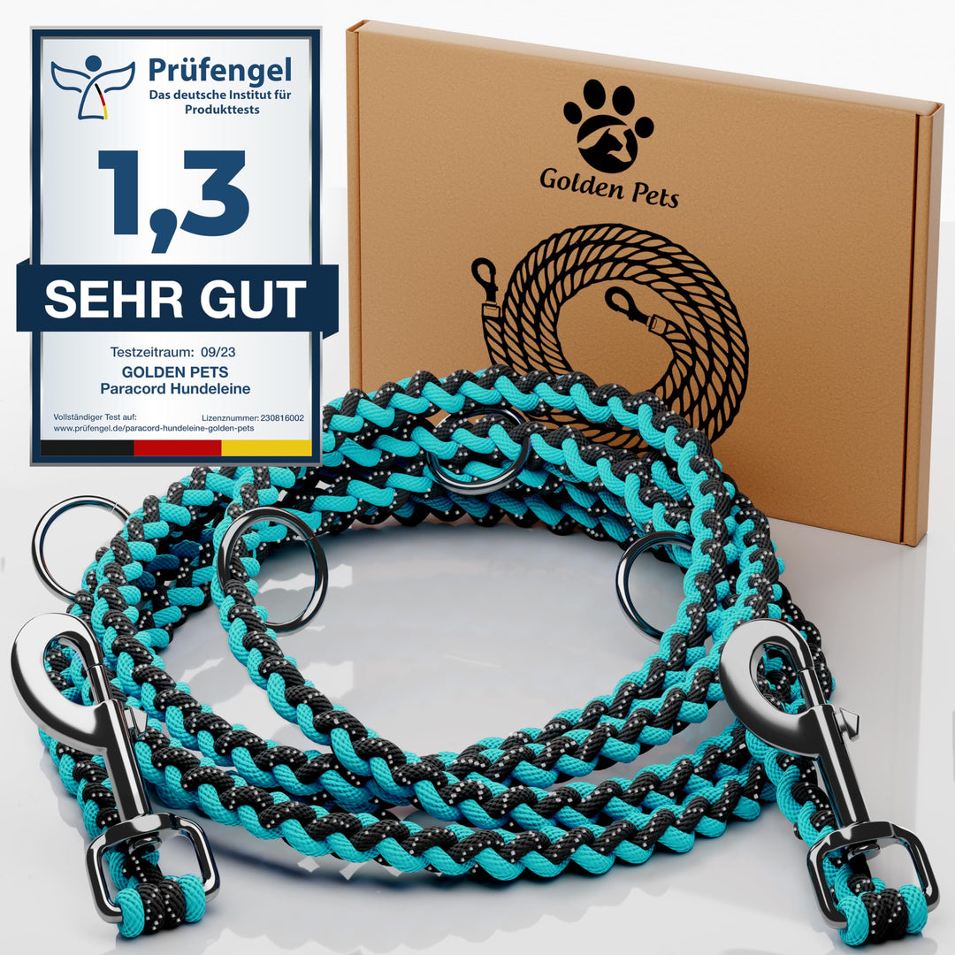 Testnote: Sehr gut - Hundeleine reflektierend I 2m, verstellbar, wetterfest & reissfest bis 250 kg I