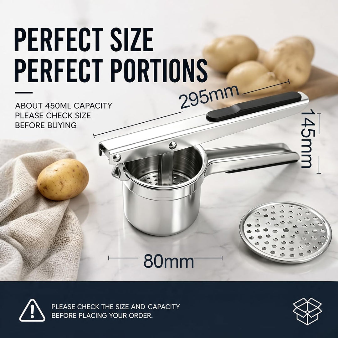 Kartoffelpresse Edelstahl SpäTzlepresse Mit 3 Austauschbaren Lochscheiben 450 Ml Kartoffelquetsche M