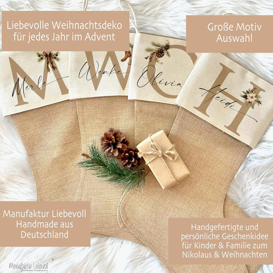 Manufaktur Liebevoll I Nikolausstrumpf Nikolausstiefel personalisiert Kinder Erwachsene Weihnachtsst