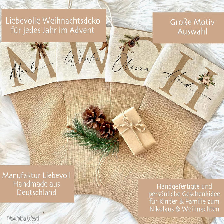 Manufaktur Liebevoll I Nikolausstrumpf Nikolausstiefel personalisiert Kinder Erwachsene Weihnachtsst