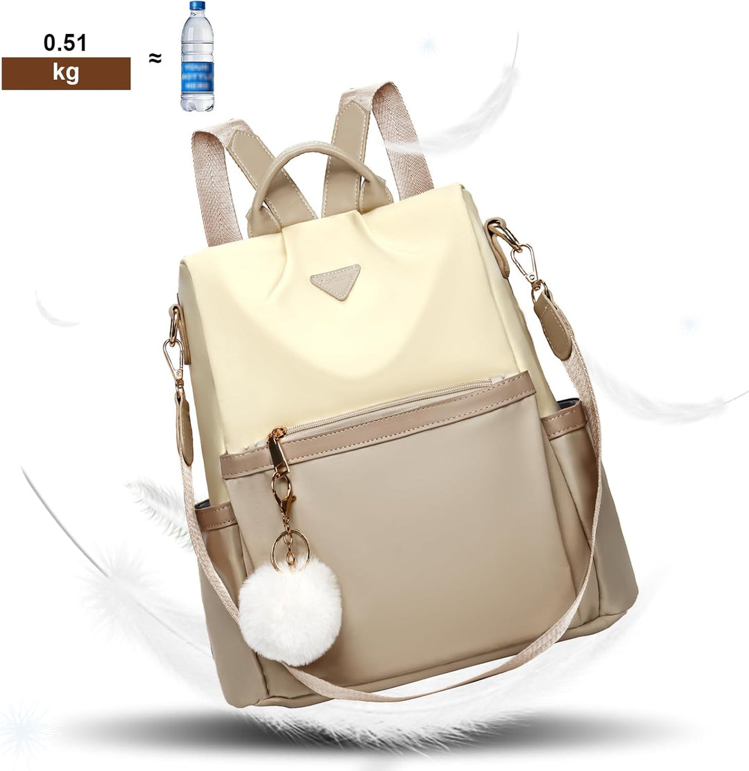 Leathario Rucksakck Damen klein,Diebstahlsicher Cityrucksack,PX4 Wasserdichtere Rucksackhandtasche,E