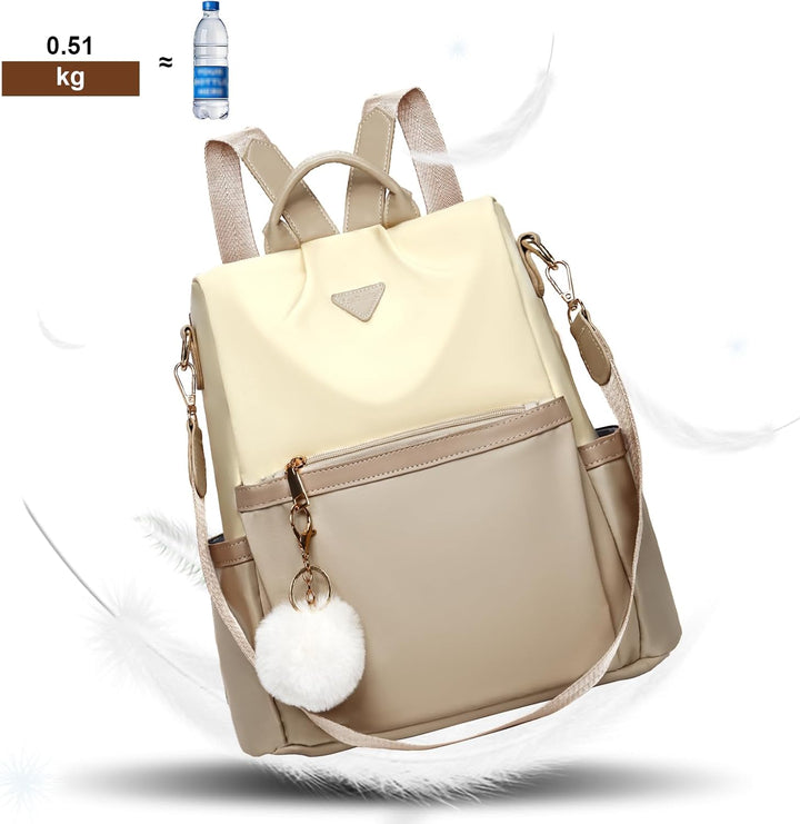 Leathario Rucksakck Damen klein,Diebstahlsicher Cityrucksack,PX4 Wasserdichtere Rucksackhandtasche,E