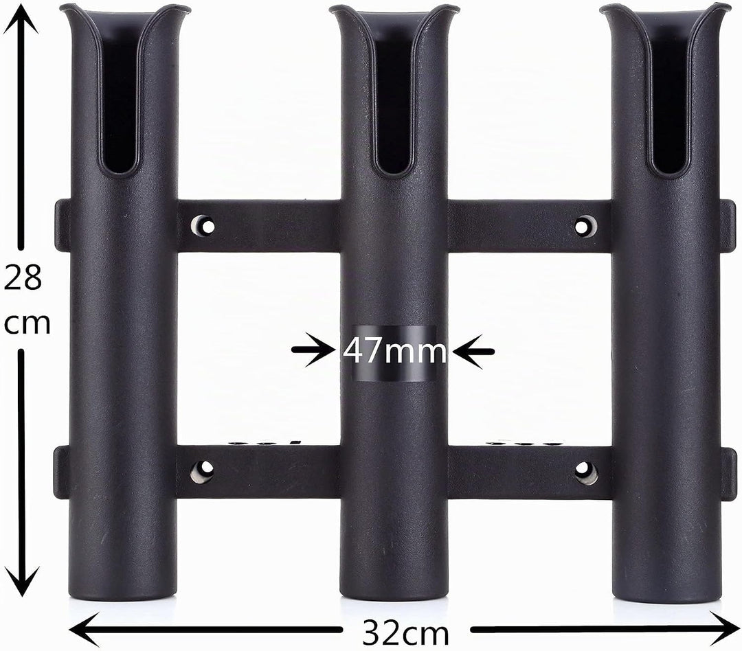 Wand montiert Angel Halterungen Röhren Links Angel Halter Rack Liegt 3-pole-black