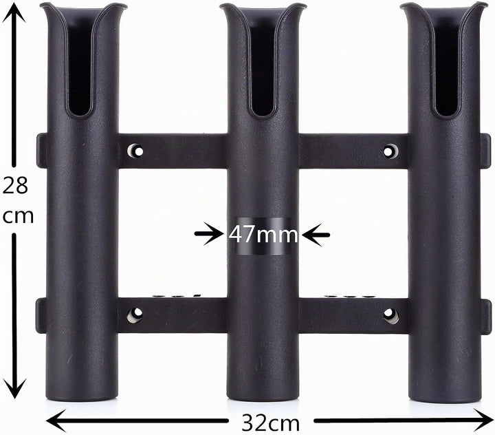 Wand montiert Angel Halterungen Röhren Links Angel Halter Rack Liegt 3-pole-black