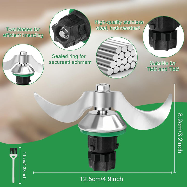 Messer für Vorwerk Thermomix TM6 / TM5 Edelstahl Teigmischmesser, Ersatzteile für Thermomix Teigmess