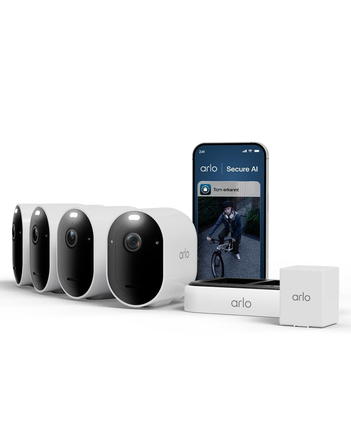 Arlo Pro 6 Überwachungskamera Aussen WLAN, Kabellos, 2K+HDR, Farb-Nachtsicht, Zwei-Wege Audio, Beweg