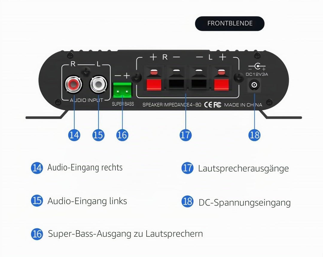 LP-838USB Bluetooth 5.0 Verstärker 2.1 3-Kanal-Support Super Bass Musikwiedergabe USB-Fernbedienung