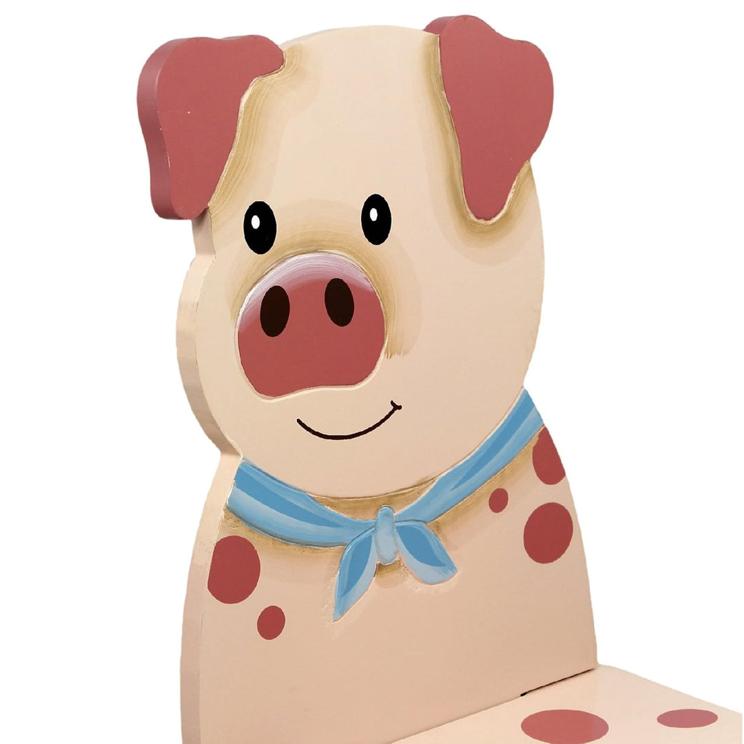 Fantasy Fields Kids (Klein-) Kinder Holzstuhl Ferkel (ohne Tisch) TD-11324A2-P Happy Farm - Pig, Hap
