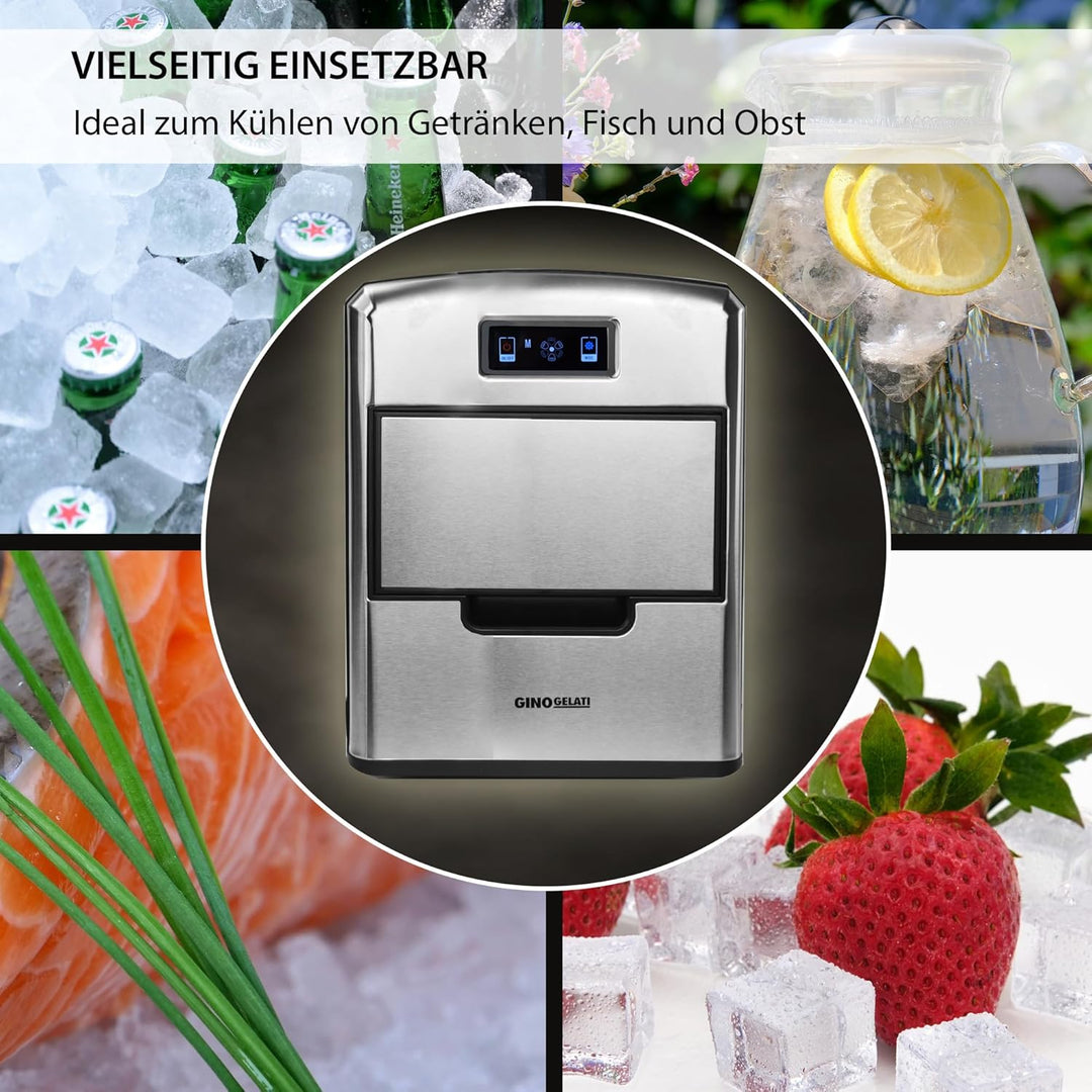 Syntrox Germany GG-175W de Luxe Digitaler Edelstahl Eiswürfelbereiter Eiswürfelmaschine Icemaker