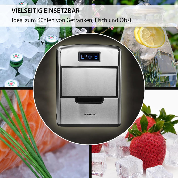 Syntrox Germany GG-175W de Luxe Digitaler Edelstahl Eiswürfelbereiter Eiswürfelmaschine Icemaker