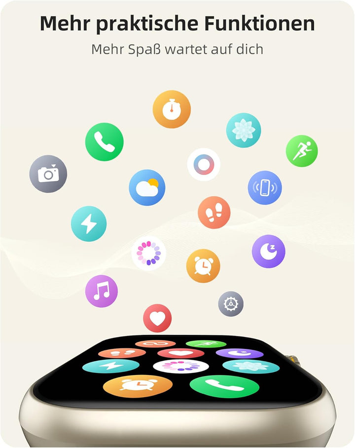 Parsonver Smartwatch Herren Damen mit Telefonfunktion, Fitnessuhr mit GPS, 3 ATM wasserdichte für Sc