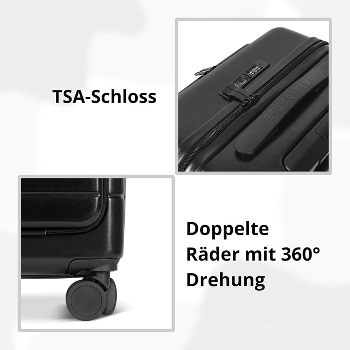 ETERNITIVE - Koffer I Reisekoffer aus ABS I Rollkoffer I Reisetrolley Leicht mit Doppelrollen 360° I