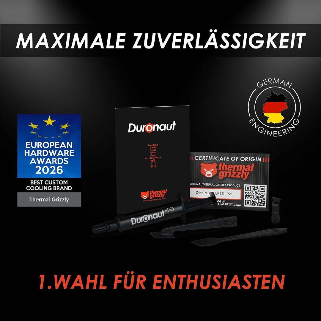 Thermal Grizzly Duronaut Pro - 6g Wärmeleitpaste - überragende Langzeitstabilität und Wärmeleitfähig