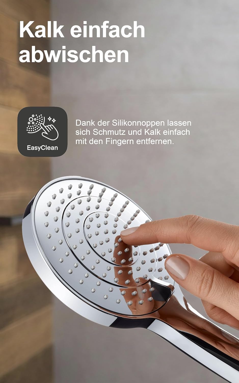 Duravit Universal Duschkopf, Duschbrause mit 3 Strahlarten (Rain, Intense Rain, Soft Rain), Handbrau