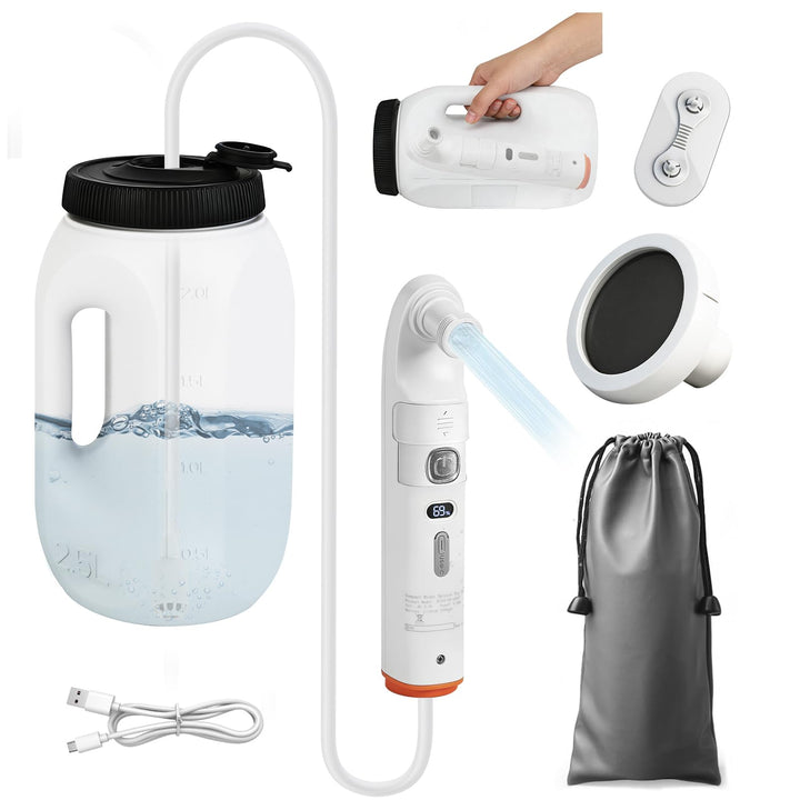 Tragbar Elektrisches Bidet mit 2,5L-Wassertank,1600-mAh Akku