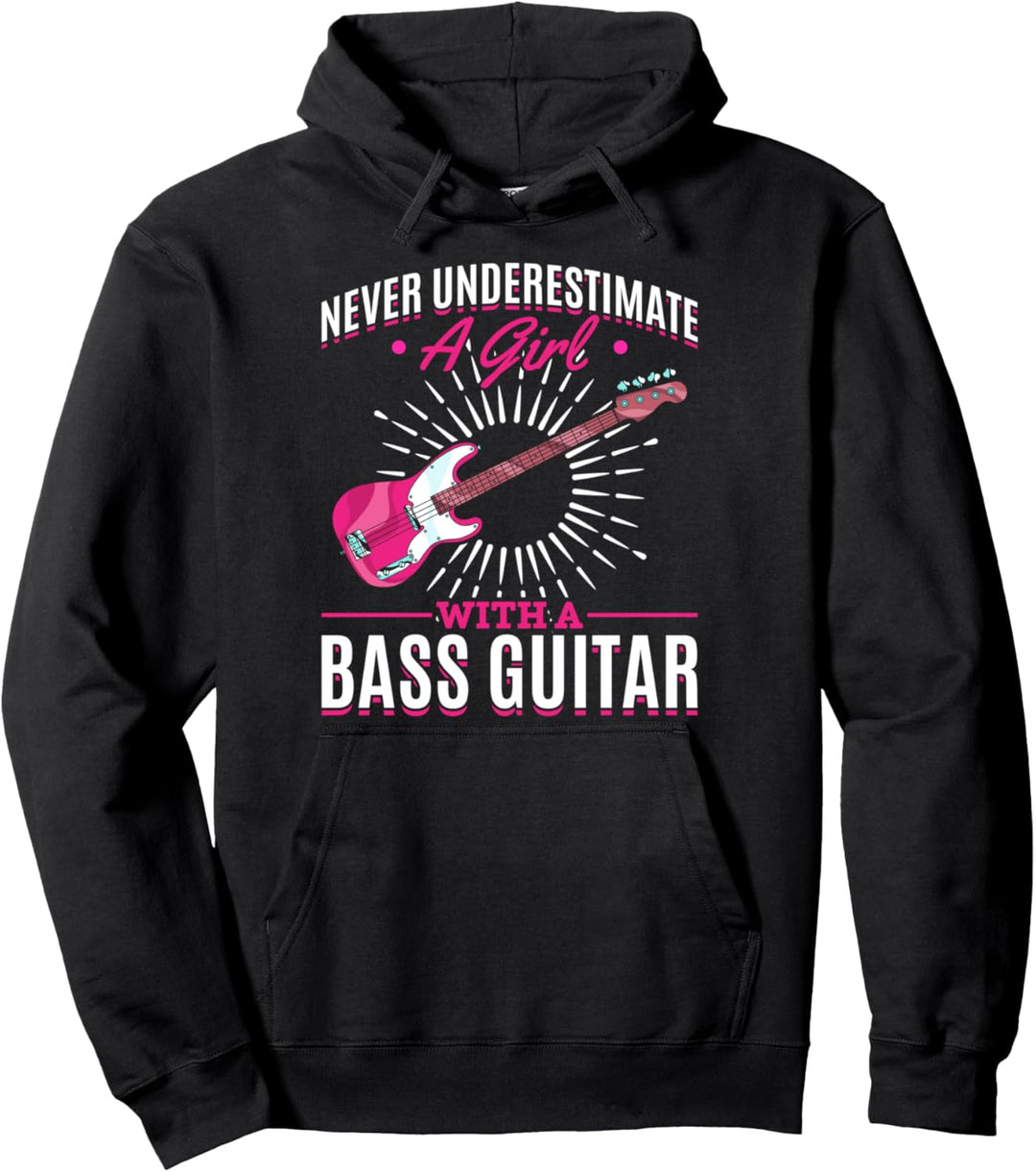 Musiker Bassist Mädchen Bass Gitarrist Musik Bass Gitarre Pullover Hoodie