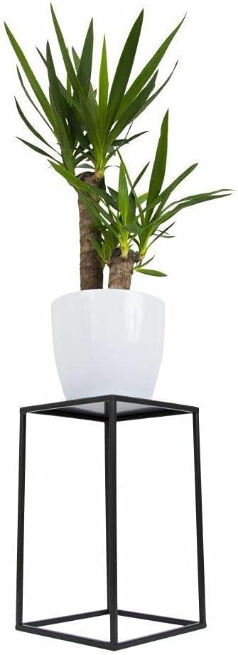 HowHomely Blumenständer Metall Schwarz 40 cm Hoch - Solider und Robuster Blumenhocker Metall - Pflan