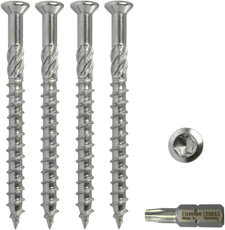 Profi Terrassenschrauben inkl. Bit 5x60 mm - 500 St. C1 Edelstahl für Holzdielen