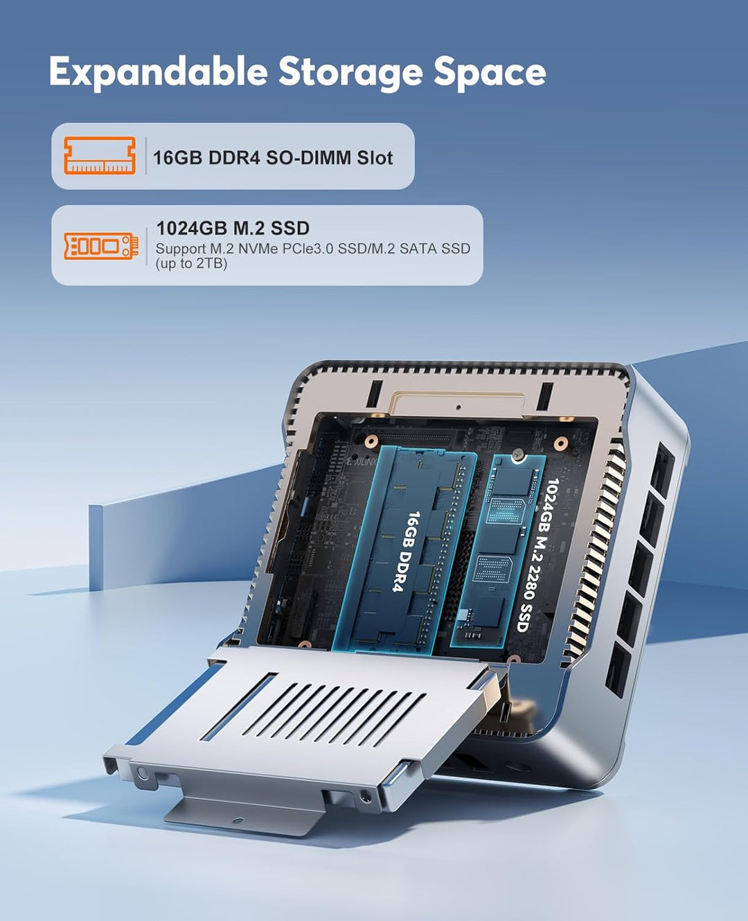 Mini PC 16GB RAM, Windows 11 Pro Mini Desktop PC Intel Celeron J4125, 256GB ROM Mini Computer, Micro