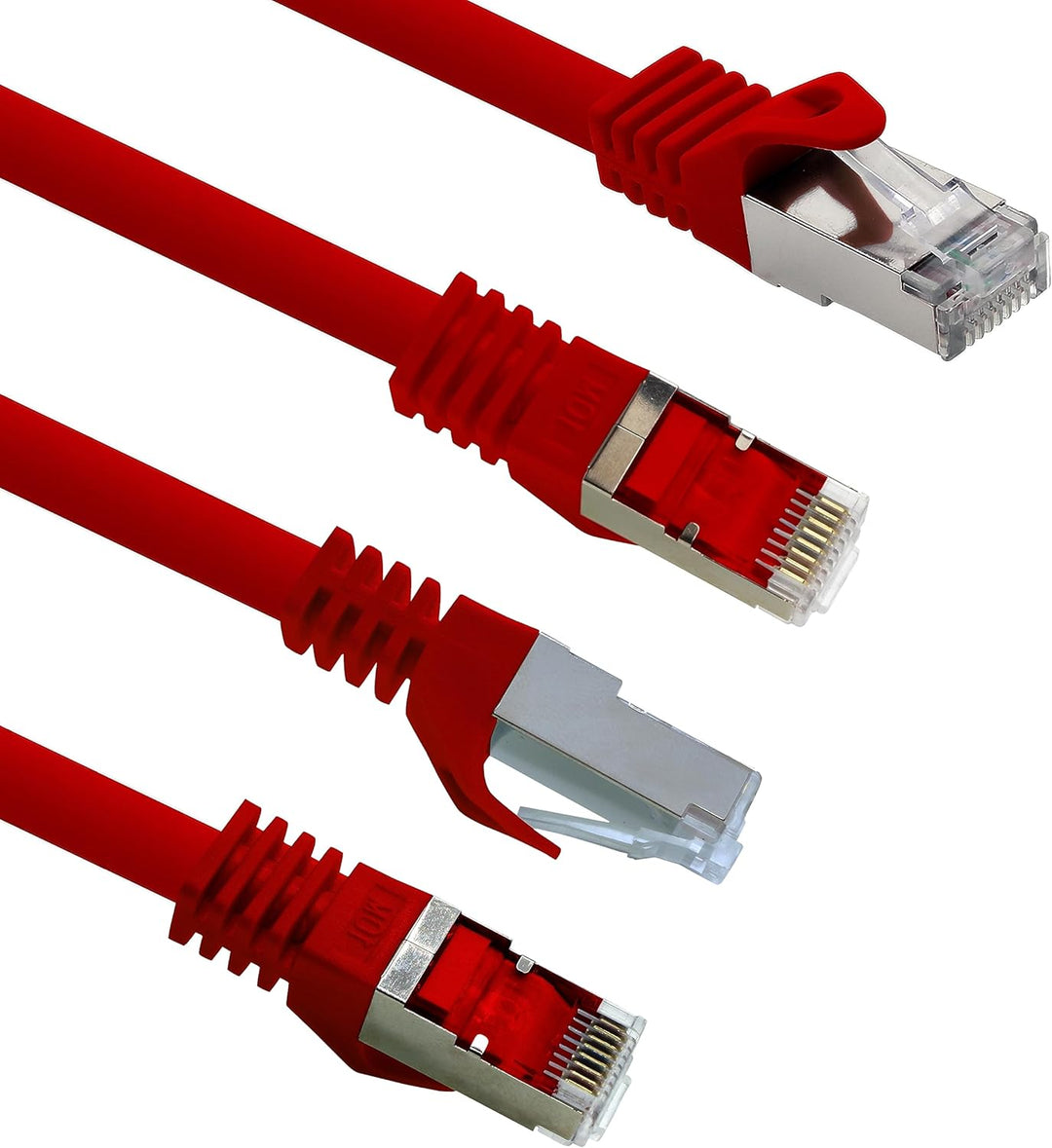 LAN Kabel 30m Cat7 Rot 1x Netzwerkkabel Ethernet RJ45 10 Gbit/s SFTP Patchkabel für Router Modem Swi