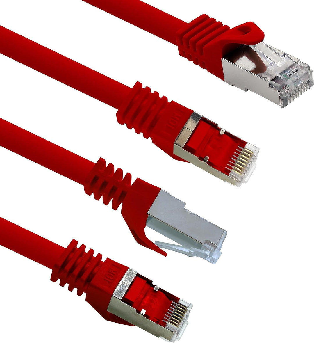 LAN Kabel 30m Cat7 Rot 1x Netzwerkkabel Ethernet RJ45 10 Gbit/s SFTP Patchkabel für Router Modem Swi