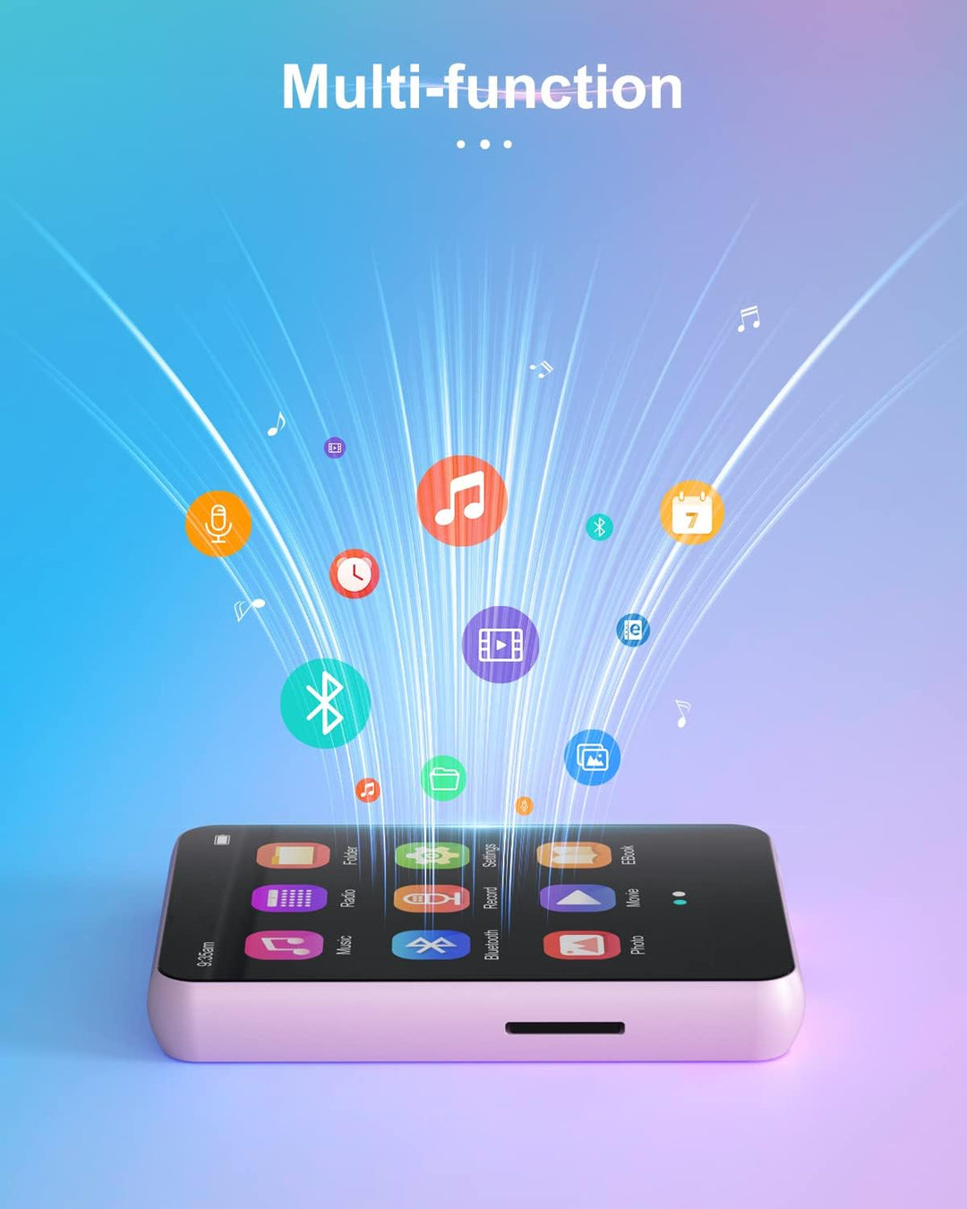 64GB MP3-Player mit Bluetooth 5.0, joliker Tragbarer Digitaler Verlustfreier Musik , 2,4IN Full-Touc