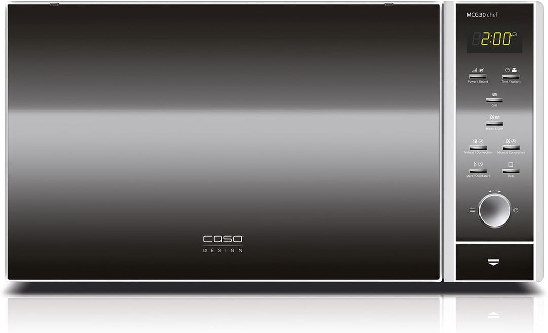 CASO | MCG30 chef 3-in-1 Mikrowelle mit Grill und Heissluft 2200W | Backofen-Funktion 110 - 200°C, 3