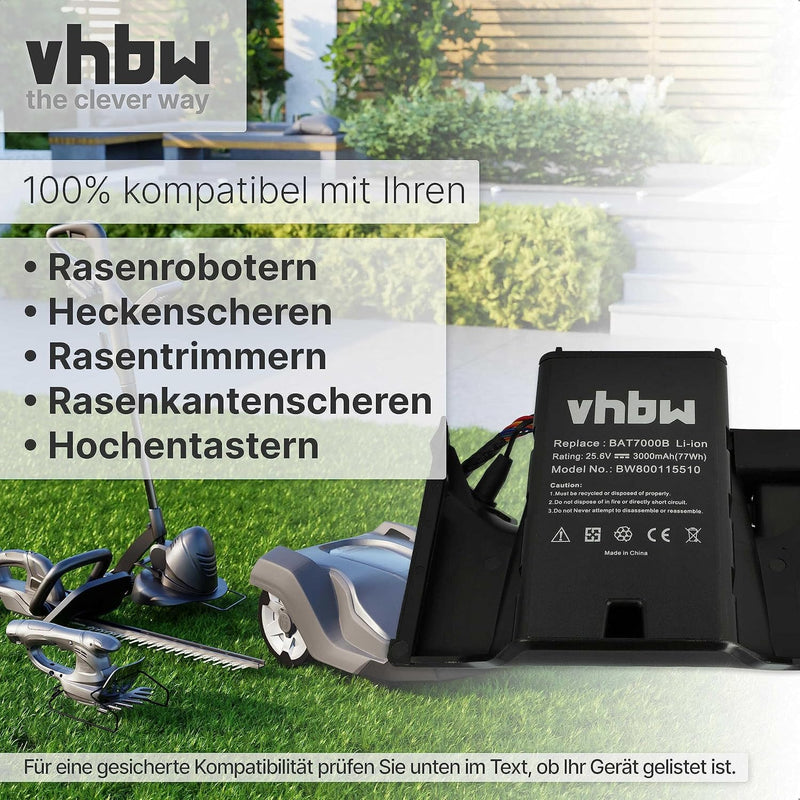 vhbw Akku kompatibel mit Robomow Premium RC302, RC304, RC304u, RC306, RC308, RC308u, RC312, RC312u e