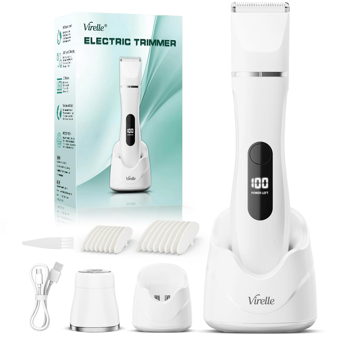 Intimrasierer für Frauen, Rasierer Damen Intimbereich Sanft, 2 in 1 Elektrischer Damenrasierer, Biki