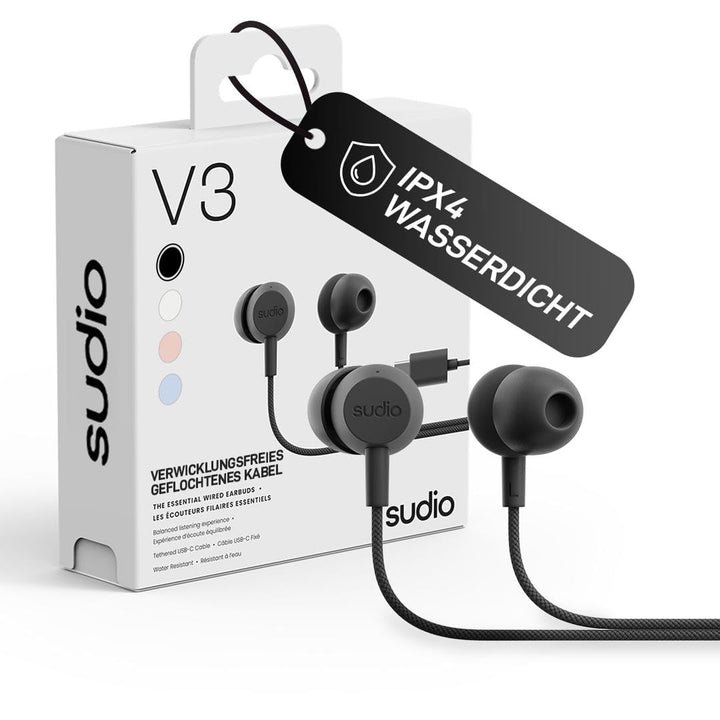 sudio V3 Essential Wired Kopfhörer mit Kabel | In Ear Kopfhörer mit USB-C Anschluss | Geflochtenes,