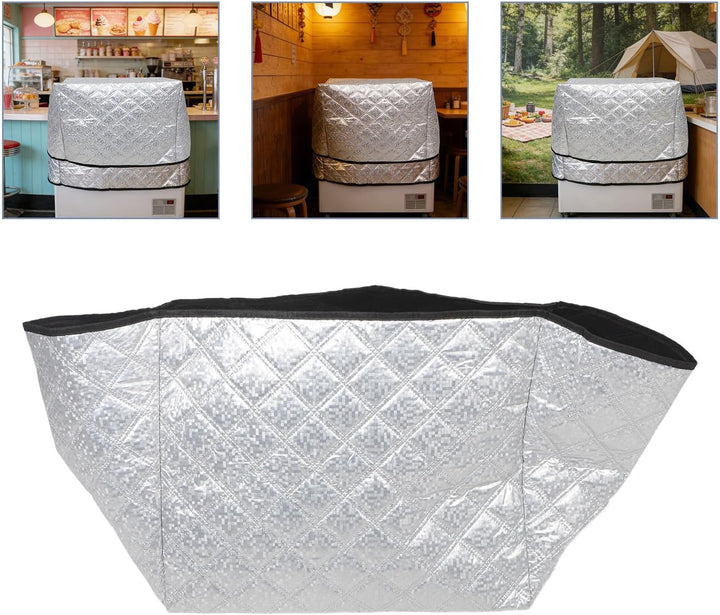 Housoutil Eiscreme Sonnenschutz für Gefriertruhe, 55x47x36 Cm, Silber