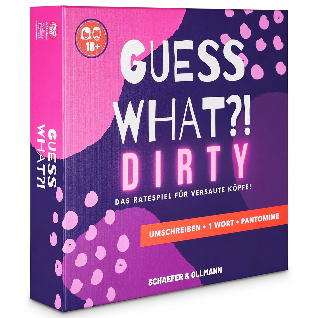 GUESS WHAT?! Dirty - Das Ratespiel für versaute Köpfe! Begriffe erraten & Pantomime Spiel | Partyspi