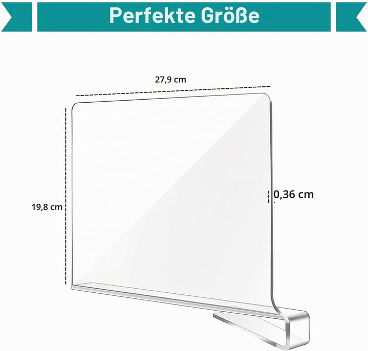 12 Stück Transparente Acryl-Regalteiler, multifunktionaler Regalteiler, Verstellbarer Kleiderorganis